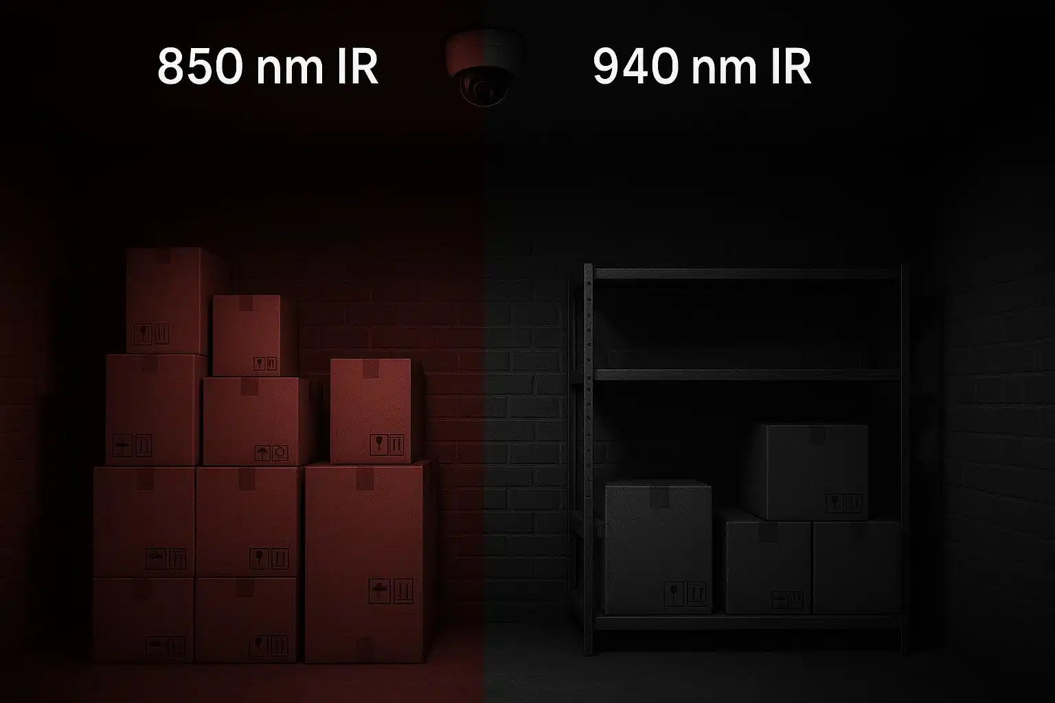 Comparison of 850 nm vs 940 nm infrared LED illumination effect