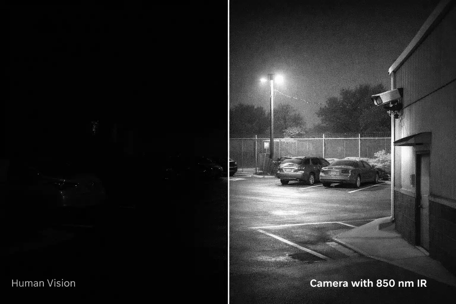 850nm vs human-vision comparison